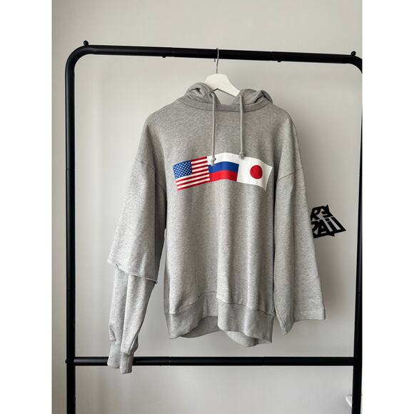 Gosha Rubchinskiy Multi Flag Asymmetric Hoodie - Picture 2 of 6